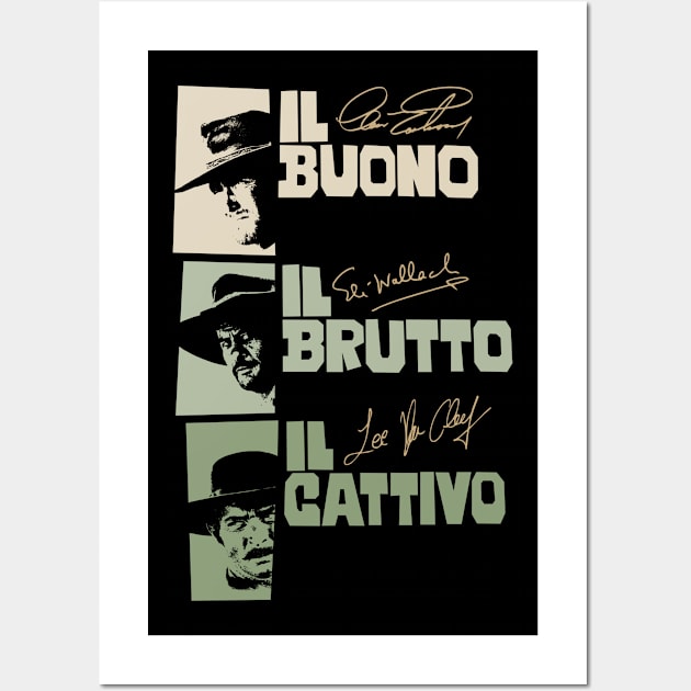 Il Buono, il Brutto, il Cattivo - Sergio Leone Wall Art by Boogosh